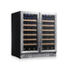 36-inch Under Bench Dual-Zone Wine Cooler with Low-E Glass Door - KingsBottle KBU190W2 - KingsBottle - Wine Fridge Pros