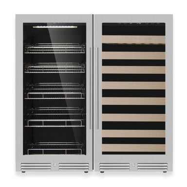 47" High Upright Wine & Beverage Refrigerator Combo with Low-E Glass Door - KingsBottle KBU265BW2 - KingsBottle - Wine Fridge Pros