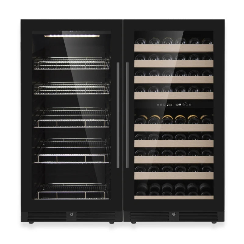 47" High Wine & Beverage Refrigerator Combo with Triple Temp. Zones - KingsBottle KBU265BW3 - KingsBottle - Wine Fridge Pros
