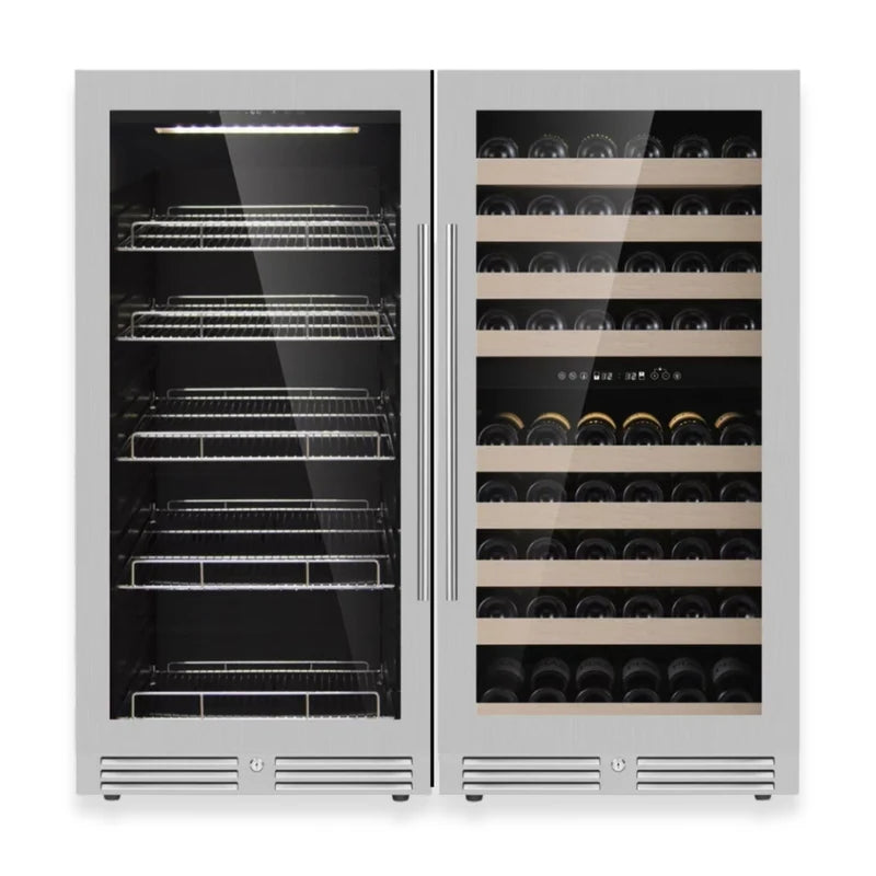 47" High Wine & Beverage Refrigerator Combo with Triple Temp. Zones - KingsBottle KBU265BW3 - KingsBottle - Wine Fridge Pros