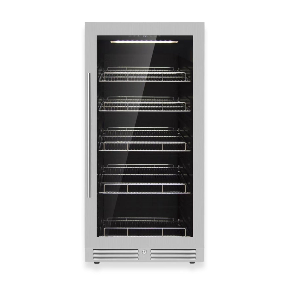 389 Cans Capacity Upright Beverage Refrigerator With Low-E Glass Door - KingsBottle KBU265BX - KingsBottle - Wine Fridge Pros