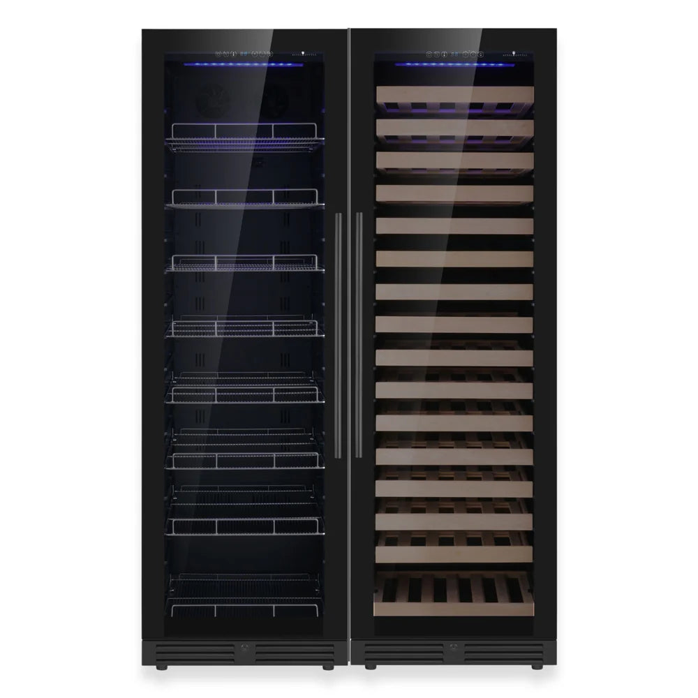 Ultimate Wine & Beverage Upright Refrigerator Combo with Low-E Glass Door - KingsBottle KBU425BW2 - KingsBottle - Wine Fridge Pros