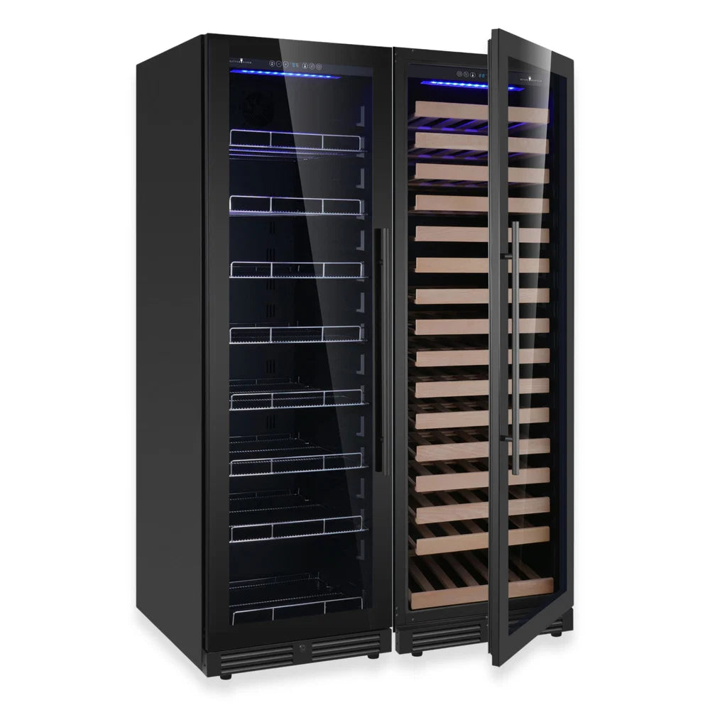 Ultimate Wine & Beverage Upright Refrigerator Combo with Low-E Glass Door - KingsBottle KBU425BW2 - KingsBottle - Wine Fridge Pros