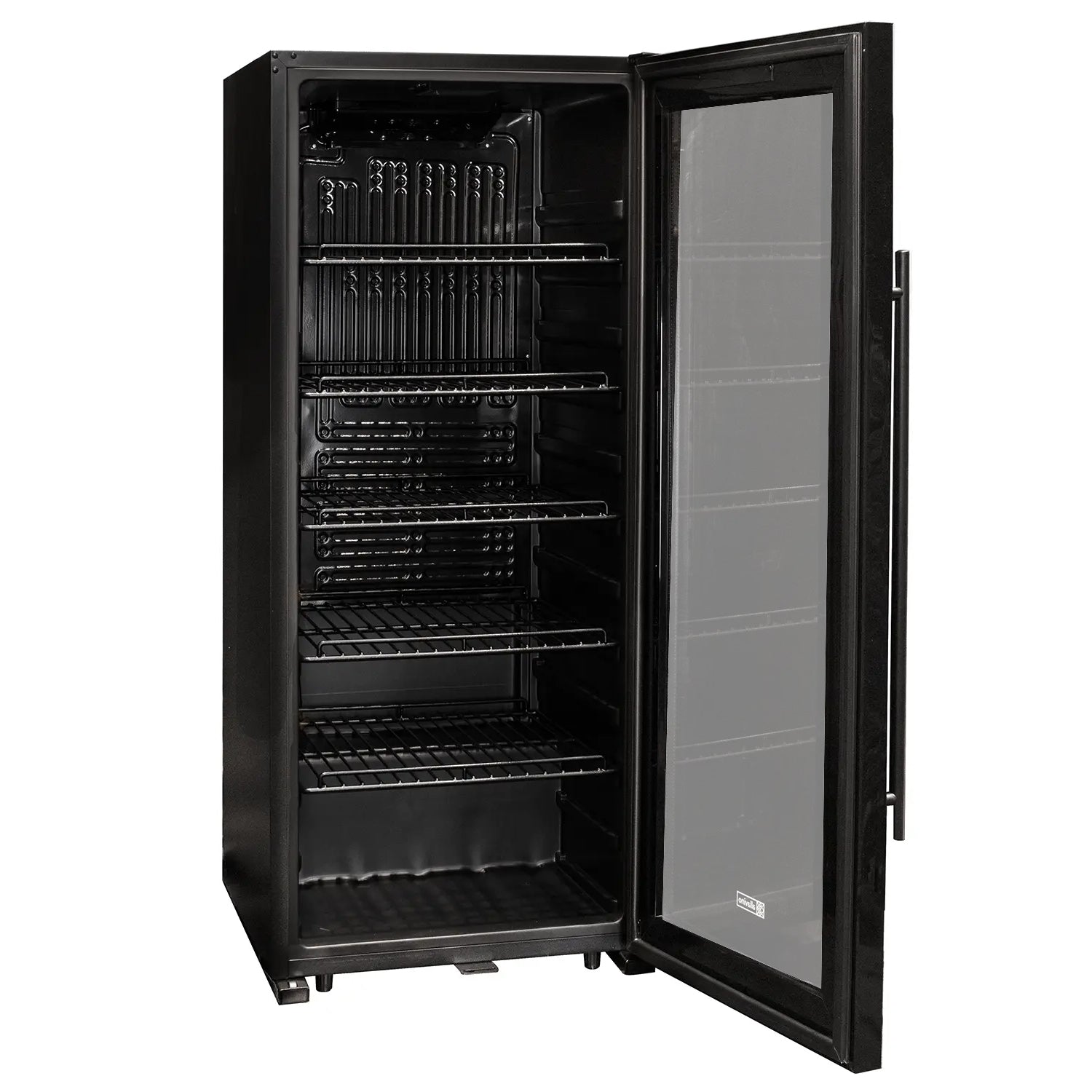 Contemporary 102 Bottle Single Zone Freestanding Wine Refrigerator with Black Glass Door - Allavino KWR102S-1BGR - Allavino - Wine Fridge Pros