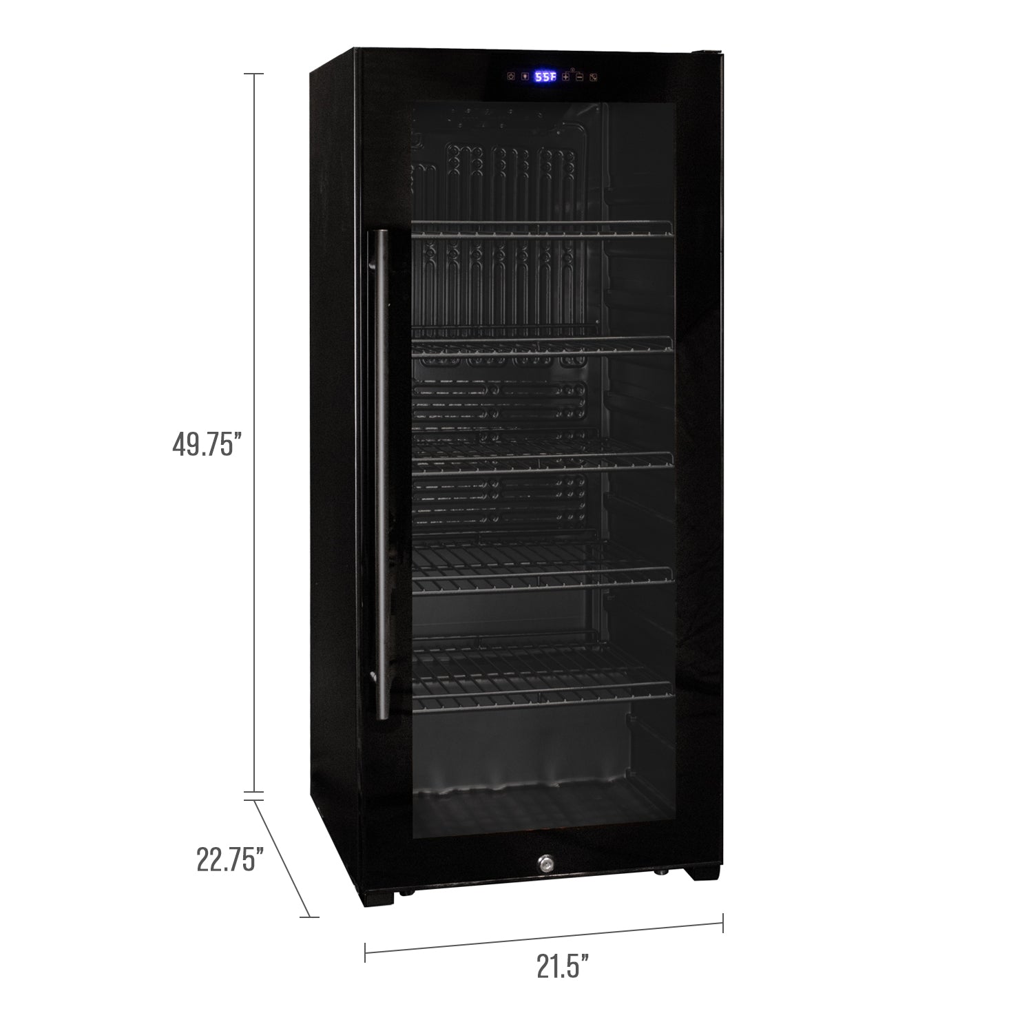 Contemporary 102 Bottle Single Zone Freestanding Wine Refrigerator with Black Glass Door - Allavino KWR102S-1BGR - Allavino - Wine Fridge Pros