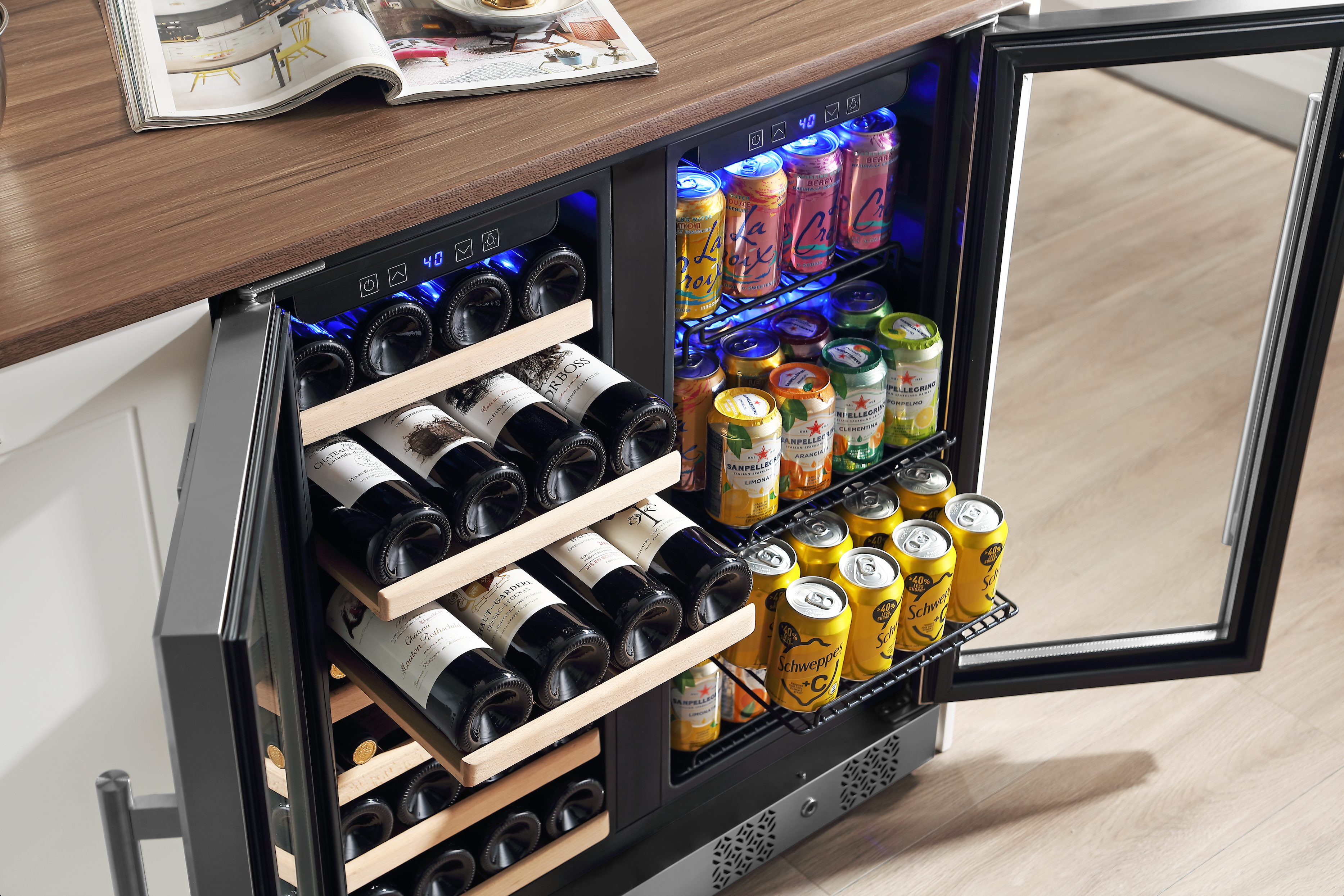 31" Dual Zone Wine and Beer Fridge Beverage Cooler - Empava BR04D - Empava - Wine Fridge Pros