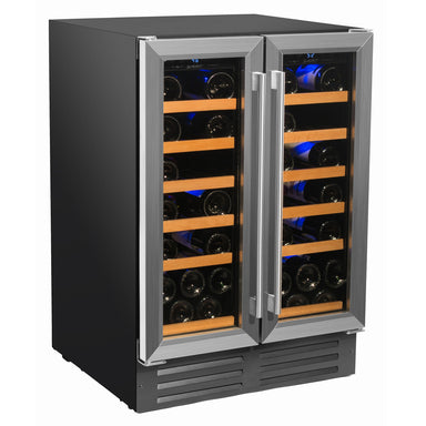 40 Bottle Dual Zone Wine Cooler, Stainless Steel Door Trim - Smith & Hanks RE100008 RW116D - Smith & Hanks - Wine Fridge Pros