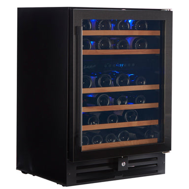 46 Bottle Black Stainless Under Counter Wine Cooler, Dual Zone - Smith & Hanks RE55002 RW145DRBSS - Smith & Hanks - Wine Fridge Pros