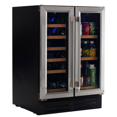 Dual Zone Stainless Steel Under Counter Wine and Beverage Cooler - Smith & Hanks RE100055 BEV116D - Smith & Hanks - Wine Fridge Pros