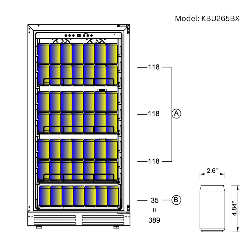47" High Wine & Beverage Refrigerator Combo with Triple Temp. Zones - KingsBottle KBU265BW3 - KingsBottle - Wine Fridge Pros