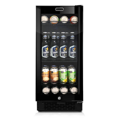 80 Can Capacity Built-in Black Glass 3.0 cu ft. Beverage Refrigerator - Whynter BBR-801BG - Whynter - Wine Fridge Pros