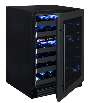 Reserva Series 50 Bottle Dual Zone Undercounter Wine Cooler Refrigerator with Black Stainless Steel Door - Right Hinge - Allavino BDW5034D-2BSR - Allavino - Wine Fridge Pros