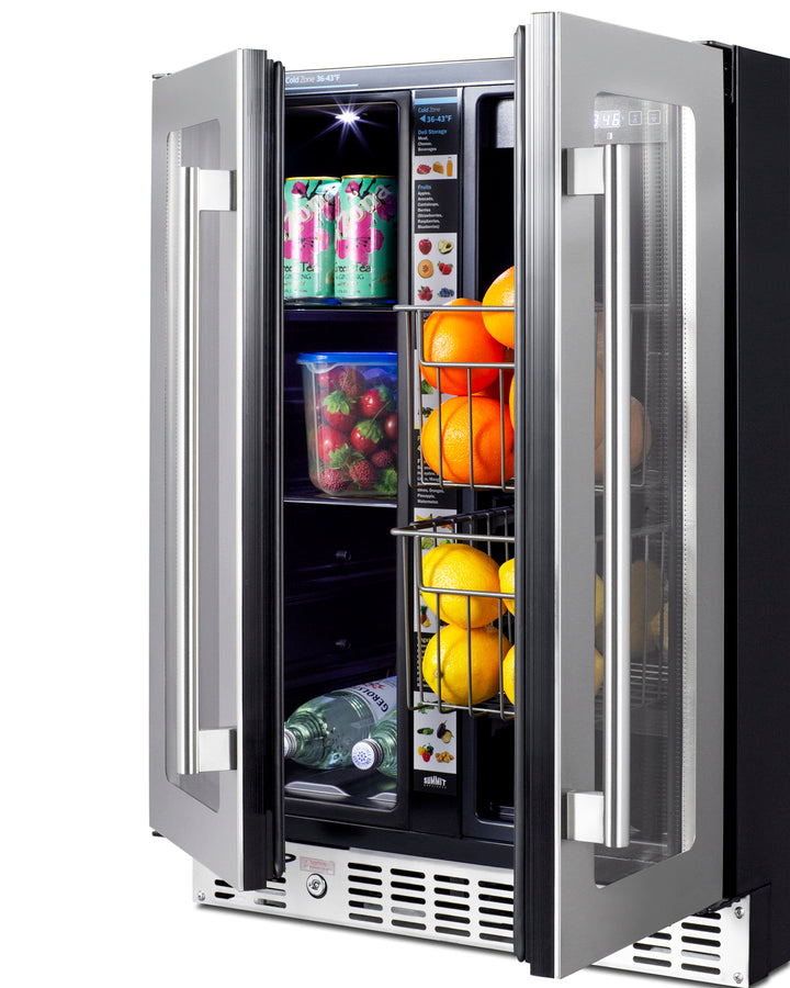 24" Built-In Dual-Zone Produce Refrigerator, ADA Compliant - Summit ALFD24WBVCSSPANTRY - Summit - Wine Fridge Pros