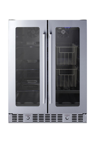 24" Built-In Dual-Zone Produce Refrigerator, ADA Compliant - Summit ALFD24WBVPANTRY - Summit - Wine Fridge Pros
