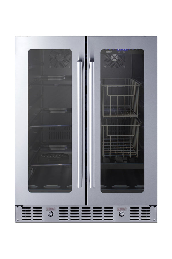 24" Built-In Dual-Zone Produce Refrigerator, ADA Compliant - Summit ALFD24WBVPANTRY - Summit - Wine Fridge Pros