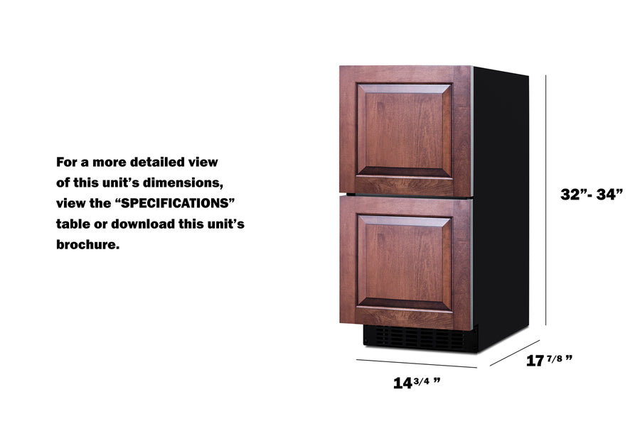 15" Wide 2-Drawer All-Refrigerator, ADA Compliant (Panels Not Included) Summit ASDR1524PNR - Summit - Wine Fridge Pros