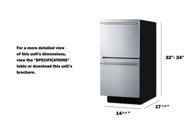 15" Wide 2-Drawer All-Refrigerator, ADA Compliant Summit ASDR1524 - Summit - Wine Fridge Pros