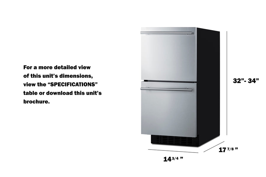 15" Wide 2-Drawer All-Refrigerator, ADA Compliant Summit ASDR1524 - Summit - Wine Fridge Pros