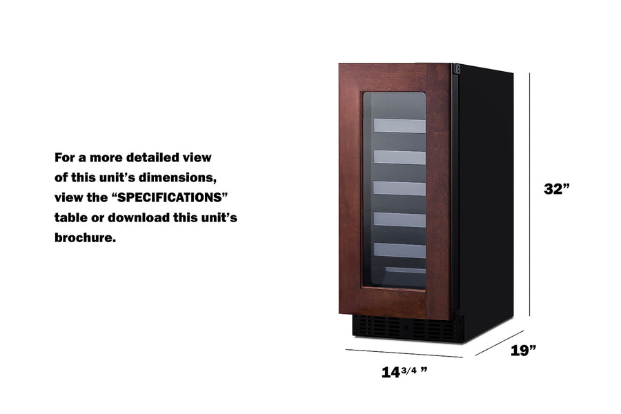 15" Wide Built-In Wine Cellar, ADA Compliant (Panel Not Included) - Summit ASDW1522PNR - Summit - Wine Fridge Pros
