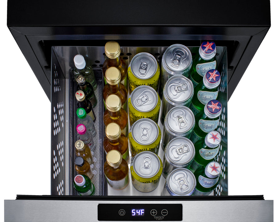 18" Wide Built-In Wine/Beverage Cooler Drawer - Summit COOL1D - Summit - Wine Fridge Pros