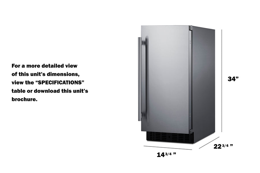 15" Wide Built-In All-Refrigerator Summit - FF1532BCSS - Summit - Wine Fridge Pros