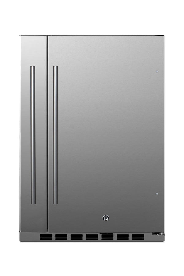 Shallow Depth 24" Wide Built-In All-Refrigerator With Slide-Out Storage Compartment - Summit FF19524 - Summit - Wine Fridge Pros