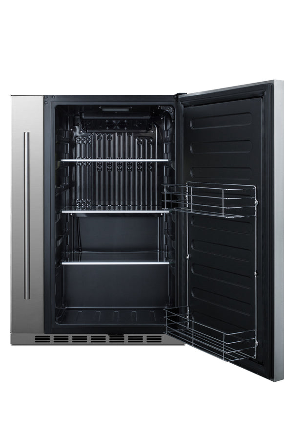 Shallow Depth 24" Wide Built-In All-Refrigerator With Slide-Out Storage Compartment - Summit FF19524 - Summit - Wine Fridge Pros