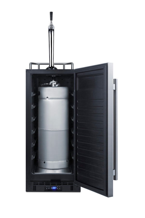 15" Wide Built-In Kegerator With Gooseneck Tap - Summit SBC15SNAKE - Summit - Wine Fridge Pros