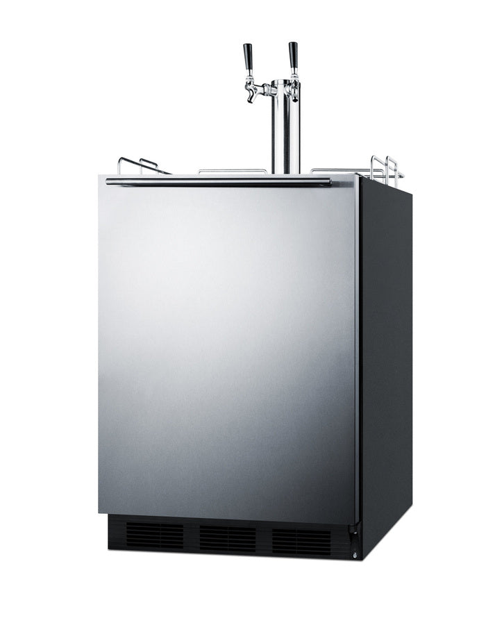 24" Wide Built-In Cold Brew Coffee Kegerator, ADA Compliant - Summit SBC58BLBIADACFTWIN - Summit - Wine Fridge Pros