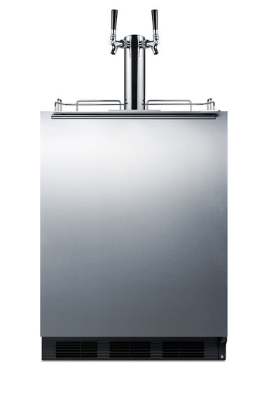 24" Wide Built-In Cold Brew Coffee Kegerator, ADA Compliant - Summit SBC58BLBIADACFTWIN - Summit - Wine Fridge Pros