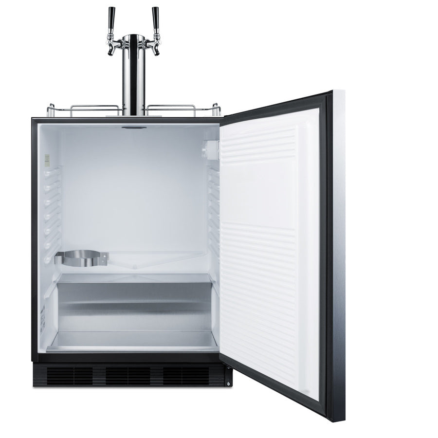 24" Wide Built-In Cold Brew Coffee Kegerator, ADA Compliant - Summit SBC58BLBIADACFTWIN - Summit - Wine Fridge Pros