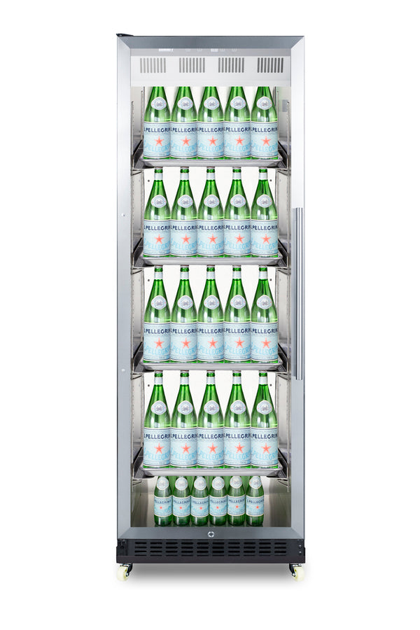 Next 24" Wide Mini Reach-In Beverage Center with Dolly - Summit SCR1401LHRICSS - Summit - Wine Fridge Pros