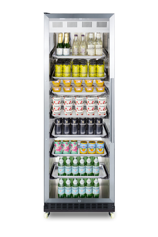 Next 24" Wide Mini Reach-In Beverage Center with Dolly - Summit SCR1401LHRICSS - Summit - Wine Fridge Pros