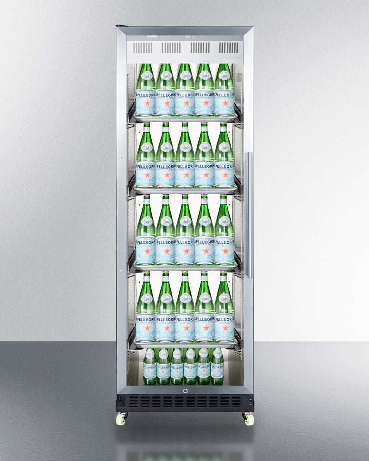 24" Wide Mini Reach-In Beverage Center with Dollyr - Summit SCR1401LHRI - Summit - Wine Fridge Pros
