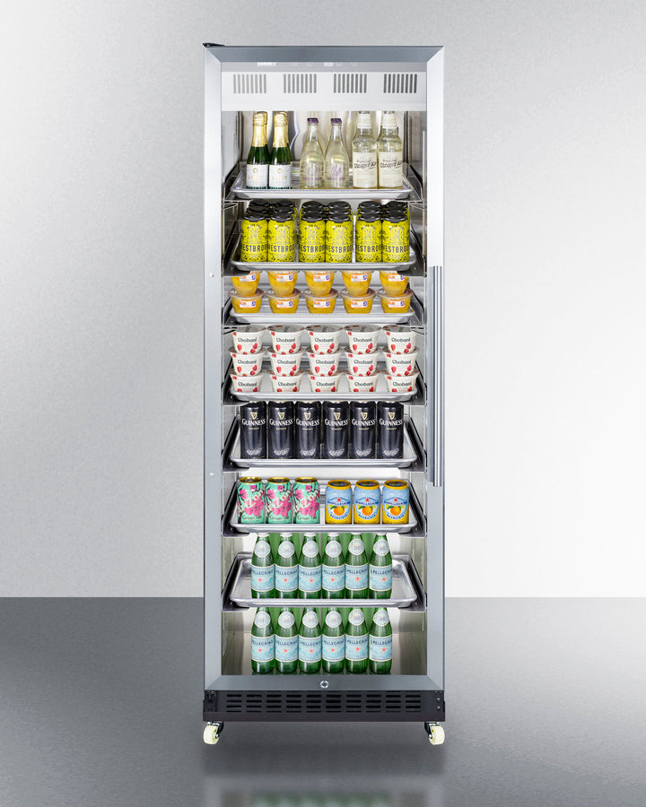24" Wide Mini Reach-In Beverage Center with Dollyr - Summit SCR1401LHRI - Summit - Wine Fridge Pros