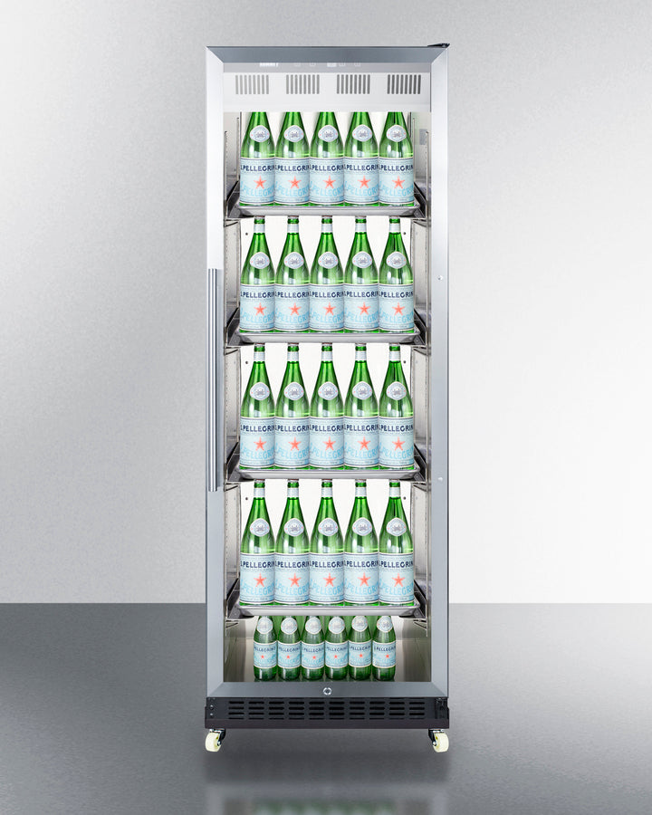 24" Wide Mini Reach-In Beverage Center with Dolly - Summit SCR1401RICSS - Summit - Wine Fridge Pros