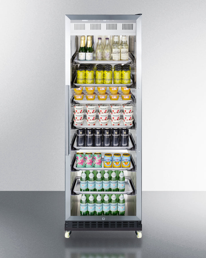 24" Wide Mini Reach-In Beverage Center with Dolly - Summit SCR1401RI - Summit - Wine Fridge Pros