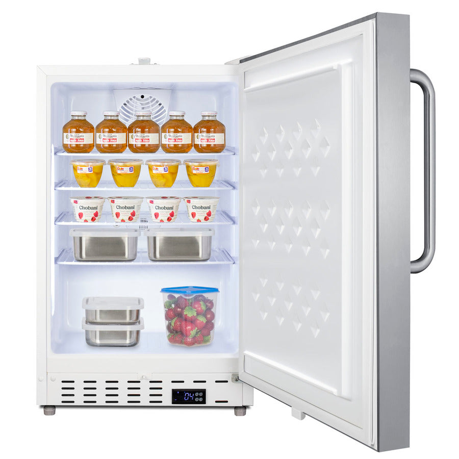 21" Wide Built-In Commercial All-Refrigerator, ADA Compliant - Summit SCR504SSTBADA - Summit - Wine Fridge Pros