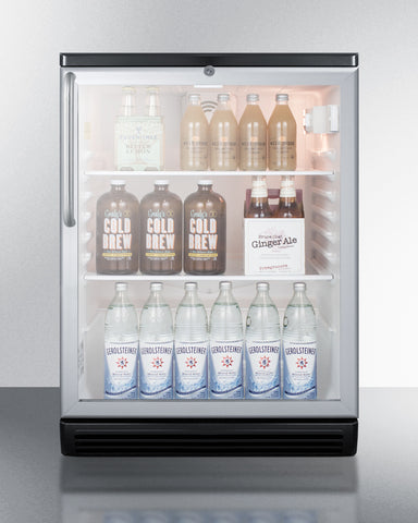 24" Wide Beverage Center - Summit SCR600BGLTB - Summit - Wine Fridge Pros
