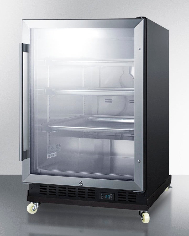 24" Wide Built-In Mini Reach-In Beverage Center with Dolly - Summit SCR610BLRI - Summit - Wine Fridge Pros