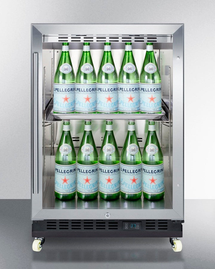 24" Wide Built-In Mini Reach-In Beverage Center with Dolly - Summit SCR610BLRI - Summit - Wine Fridge Pros