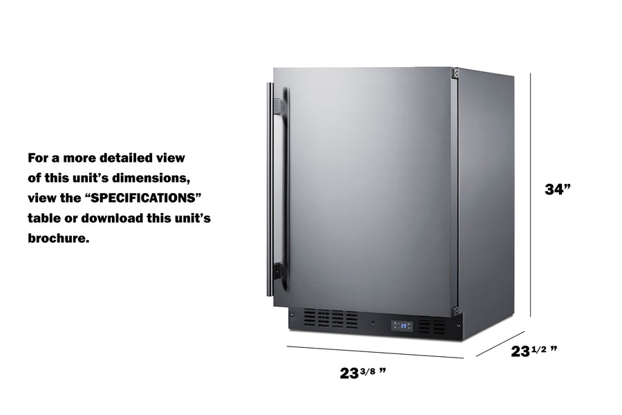 24" Wide Built-In Beverage Center - Summit SCR610BLSDCSS - Summit - Wine Fridge Pros