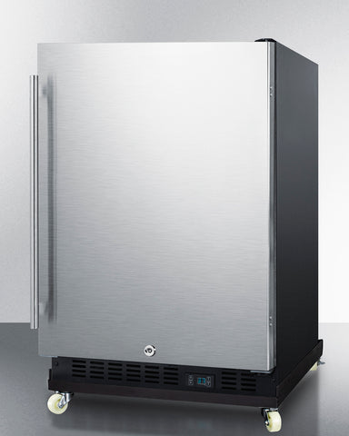 24" Wide Built-In Mini Reach-In Beverage Center with Dolly - Summit SCR610BLSDRI - Summit - Wine Fridge Pros