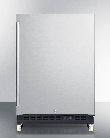 24" Wide Built-In Mini Reach-In Beverage Center with Dolly - Summit SCR610BLSDRI - Summit - Wine Fridge Pros