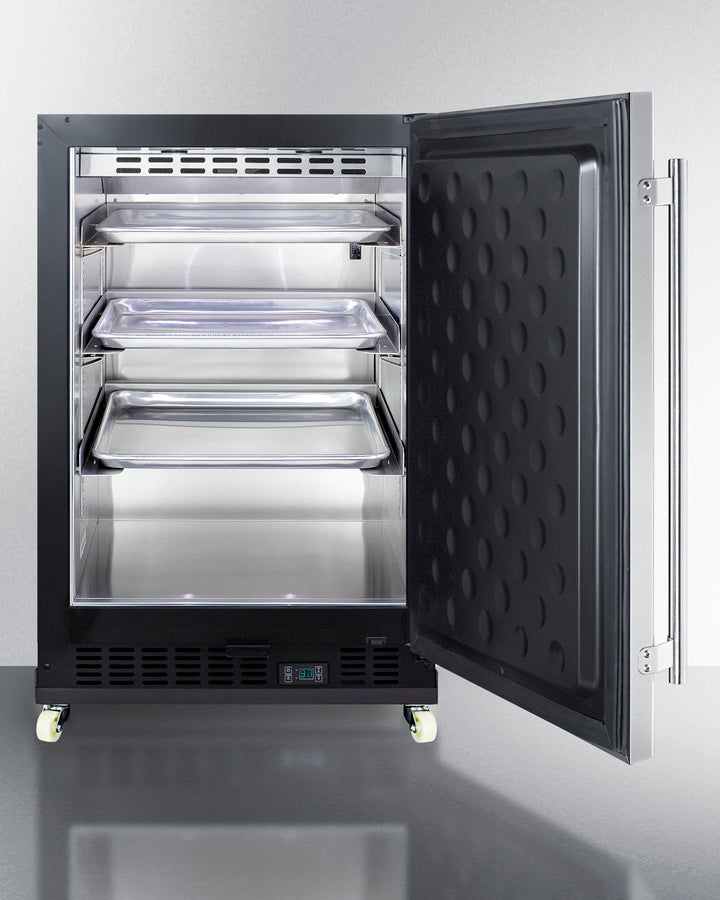 24" Wide Built-In Mini Reach-In Beverage Center with Dolly - Summit SCR610BLSDRI - Summit - Wine Fridge Pros