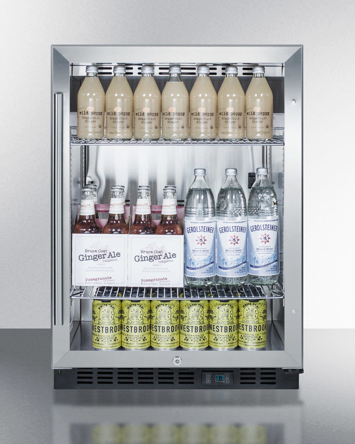 24" Wide Built-In Beverage Center - Summit SCR610BLCSS - Summit - Wine Fridge Pros