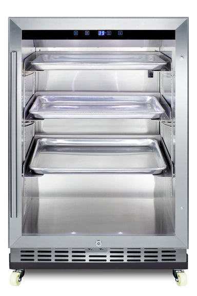 24" Wide Outdoor Mini Reach-In Beverage Center with Dolly - Summit SCR611GLOSRI - Summit - Wine Fridge Pros