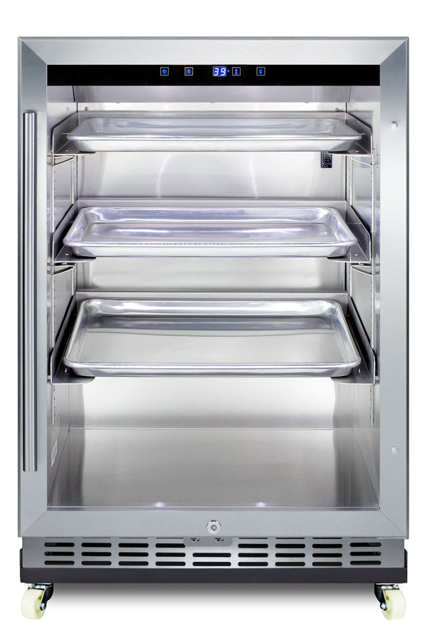 24" Wide Outdoor Mini Reach-In Beverage Center with Dolly - Summit SCR611GLOSRI - Summit - Wine Fridge Pros