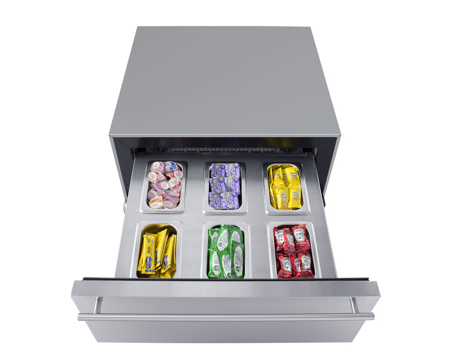24" Wide Built-In Commercial Beverage Refrigerator With Top Drawer Summit SCR615TDCSS - Summit - Wine Fridge Pros