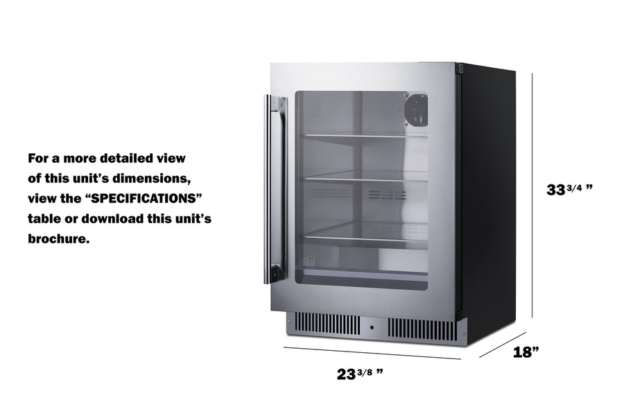 24" Wide Built-In Beverage Center - Summit SDHG2443LHD - Summit - Wine Fridge Pros